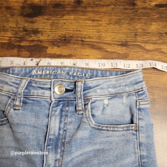American Eagle Jeans 4 R Jegging Crop Super Hi Rise Next Level Stretch Denim - Picture 8 of 13